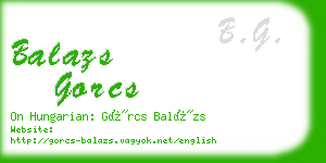 balazs gorcs business card